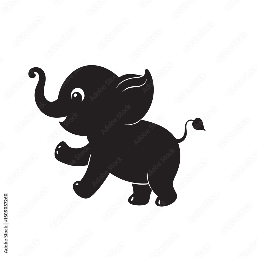 Obraz premium Baby Elephant Chasing Butterfly