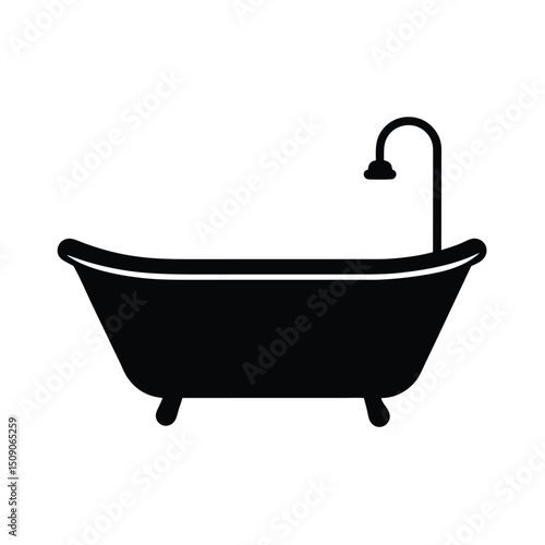 illustration of a white bath tub