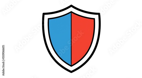 Free Download Simple Shield Design Blue and Red on White Background - GFXLoad