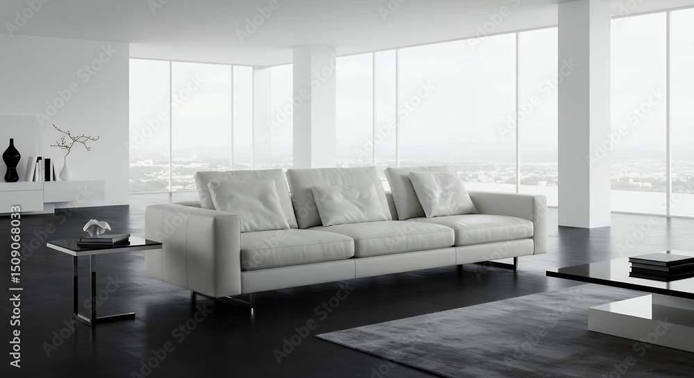Fototapeta premium Modern minimalist living room sofa