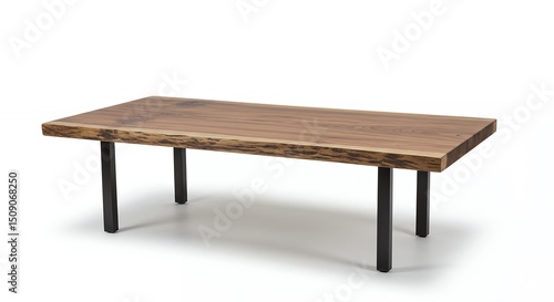 Modern wooden table with live edge top