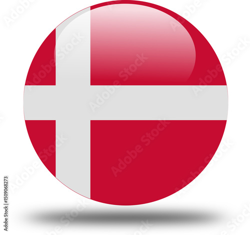 Free Download circle 3d look Flag of denmark - GFXLoad
