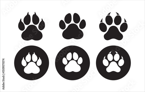 Paw icon vector illustration. Cat or dog paw icon. Paw icon vector illustration. paw print sign and symbol. dog or cat paw.  Victor illustration eps 10