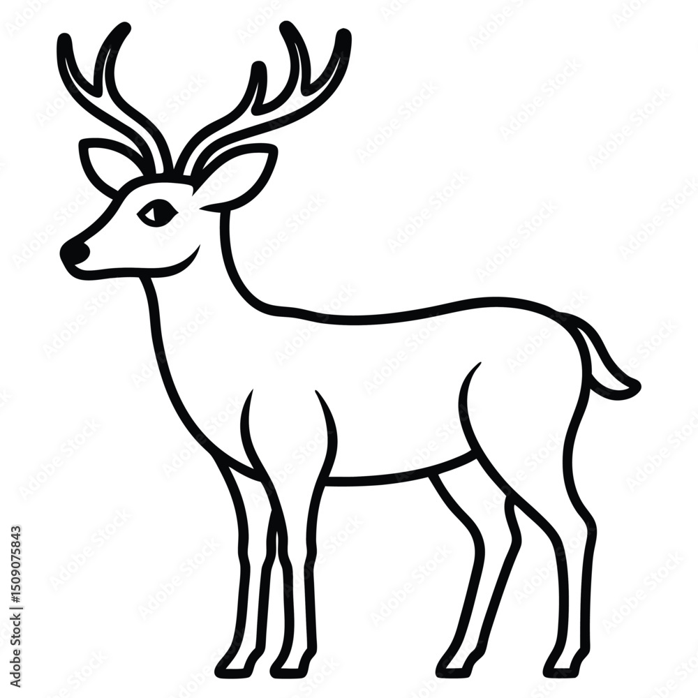 Elegant Line Art Deer Illustration Vector EPS Download, Perfect for Nature Designs, Wildlife Projects, and More Elegant Line Art Deer Illustration Vector EPS Download, Perfect for Nature Designs, Wildlife Projects, and More