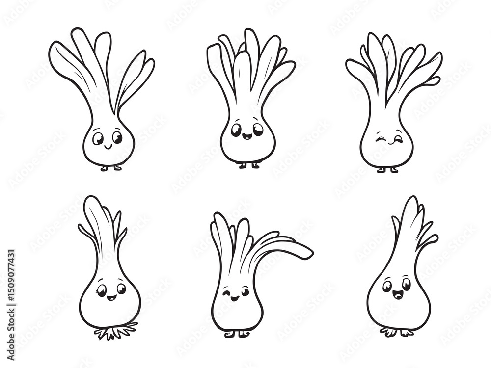 Fototapeta premium Leek Clean Line Illustration