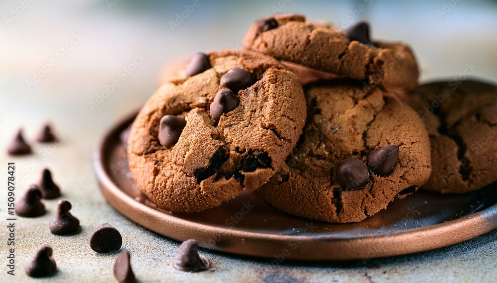 Fototapeta premium chocolate chip cookie with bites