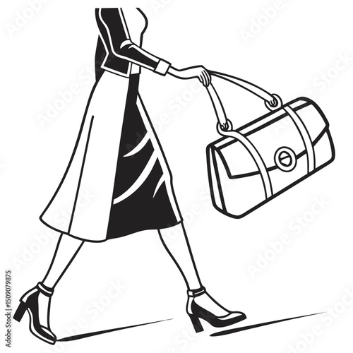 Flat clutch purse icon elegant fashion accessory eps