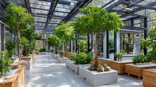 Fototapeta Naklejka Na Ścianę i Meble -  Indoor garden filled with vibrant greenery high resolution picture