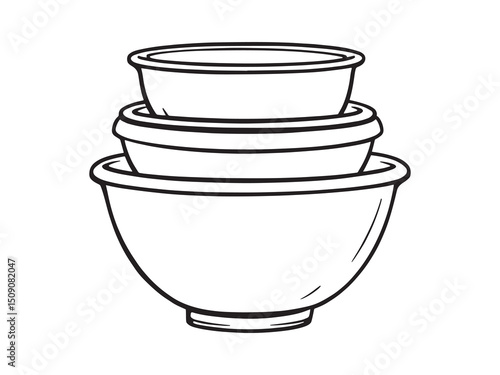 Mixing Bowl Minimalist Line Drawing