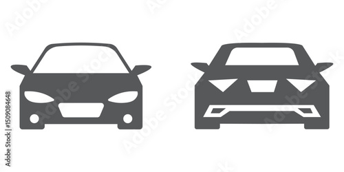 Car icon set in linear style. Transport vector illustration