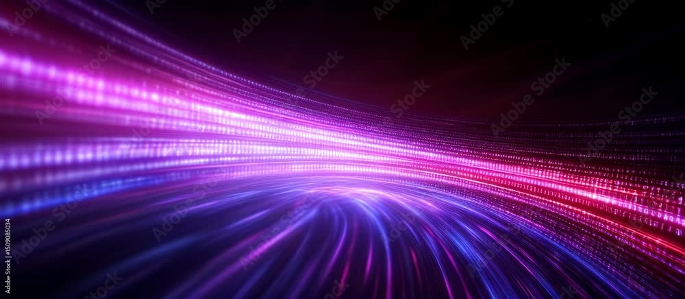 Vibrant light trails creating dynamic energy movement in a futuristic space Vibrant light trails creating dynamic energy movement in a futuristic space
