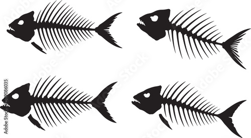 Black Fish Bone Design Vector Illustration