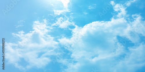 sunny sky blue light watercolor background. Aquarelle painting brush effect card paper textured canvas cloudy smoke space for text, entertaining card, template. aquamarine color graphics illustration