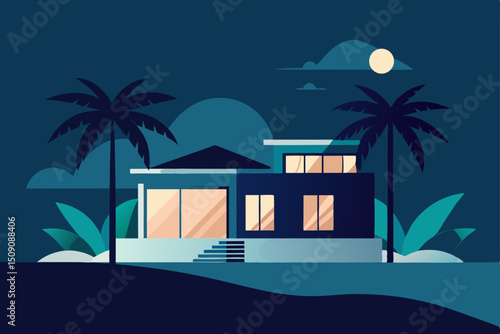 tropical island with palm trees