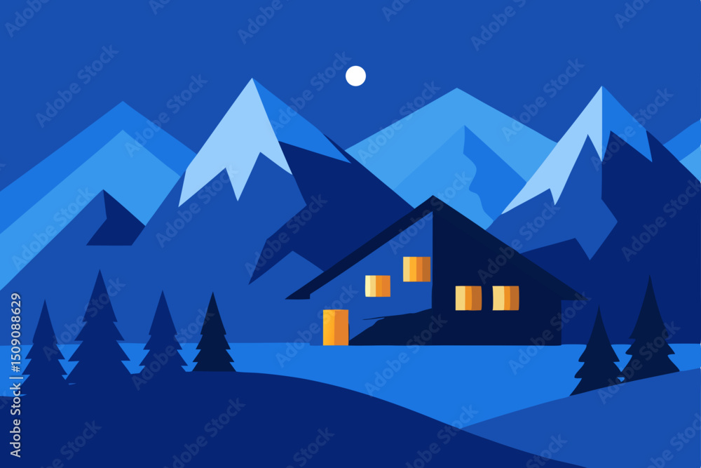 winter landscape with houses winter landscape with houses