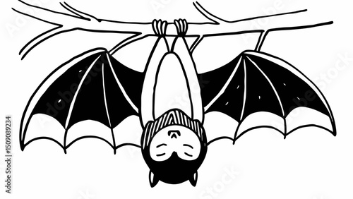 bat, hanging upside down,