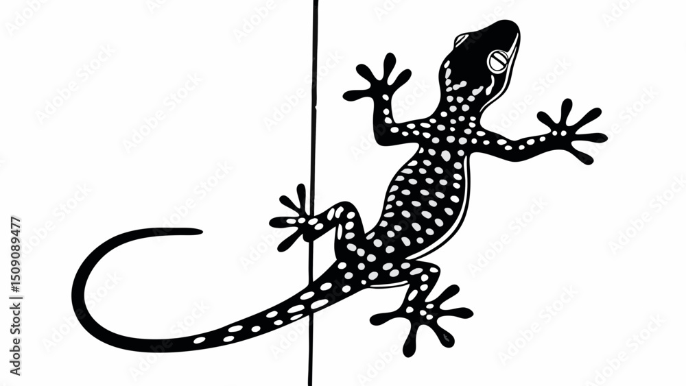 Naklejka premium intricate lizard anatomy,highly detailed reptile silhouette,dynamic lizard pose