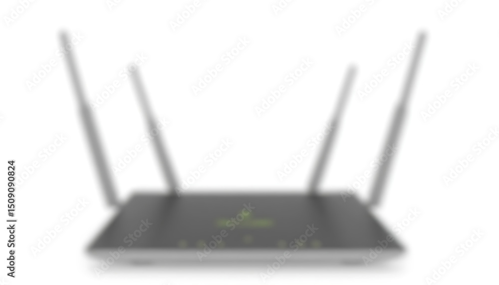 Fototapeta premium Wireless Router with Antennas - Blurred Focus