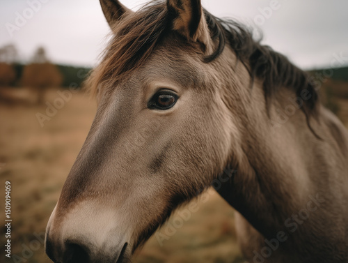 konik horse breed rural pasture field polish small breed animal wilderness beautiful pet portrait