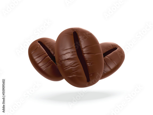 Coffee Bean 3D Vector Icon. Coffee Beans 3d render