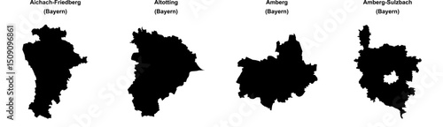 Aichach-Friedberg, Altotting, Amberg, Amberg-Sulzbach outline maps