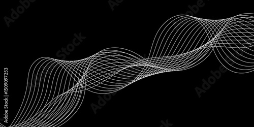 Abstract white background with a glowing abstract waves. Abstract wave element for design. Digital frequency track equalizer, Futuristic background design. Long exposure, Light painting photography.