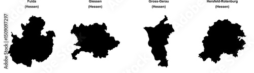 Fulda, Giessen, Gross-Gerau, Hersfeld-Rotenburg outline maps
