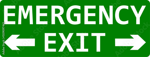 Emergency exit sign, pointing left and right for evacuation routes.