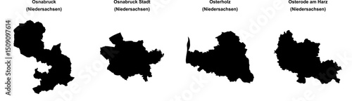 Osnabruck, Osnabruck Stadt, Osterholz, Osterode am Harz outline maps