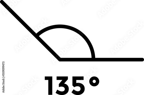 1355  degree angle icon.  angle measurement sign. learning mathematics. angle symbol. Abstract math degree collection of geometric angles. geometry and trigonometry.