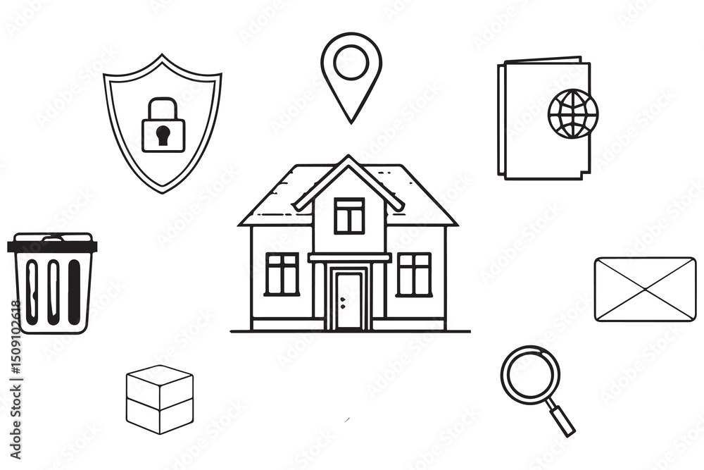 Fototapeta premium Return On Investment Line Icon Set contains Financial Strategy, Savings, Credit Score, Capital, Banking, Profit and so on icons.