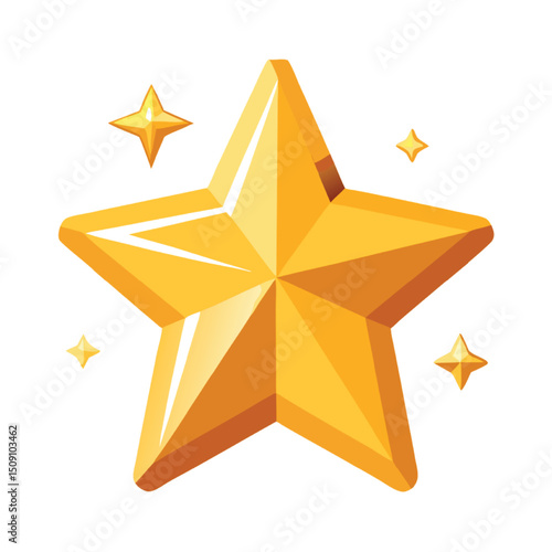 3D Gold star sparkle emoji