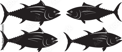 Tuna Fish Silhouette Design Vector Illustration