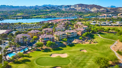 Photography Aerial Luxury Villas Golf Course Lake Las Vegas Fly Over