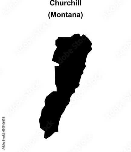 Churchill (Montana) blank outline map