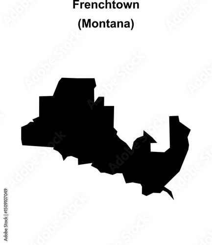 Frenchtown (Montana) blank outline map