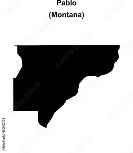 Pablo (Montana) blank outline map
