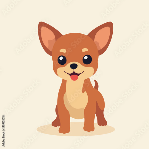 Adorable chihuahua puppy illustration. Brown chihuahua puppy image perfect for pet adoption posters.