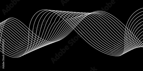 Abstract white background with a glowing abstract waves. Abstract wave element for design. Digital frequency track equalizer, Futuristic background design. Long exposure, Light painting photography.