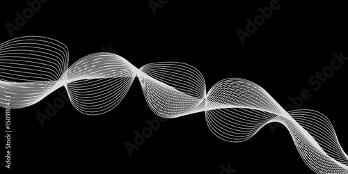 Abstract white background with a glowing abstract waves. Abstract wave element for design. Digital frequency track equalizer, Futuristic background design. Long exposure, Light painting photography.