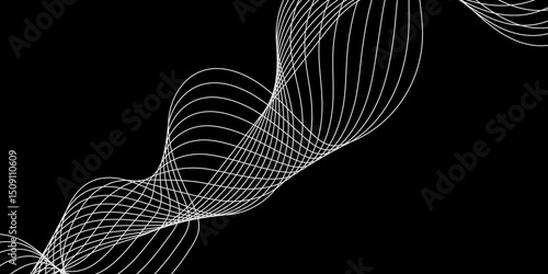 Abstract white background with a glowing abstract waves. Abstract wave element for design. Digital frequency track equalizer, Futuristic background design. Long exposure, Light painting photography.