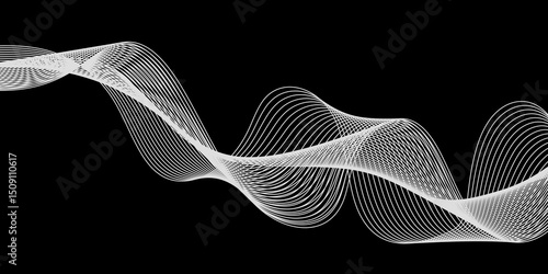 Abstract white background with a glowing abstract waves. Abstract wave element for design. Digital frequency track equalizer, Futuristic background design. Long exposure, Light painting photography.