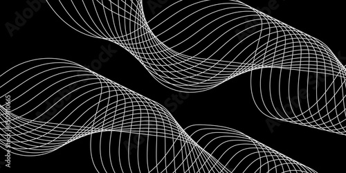 Abstract white background with a glowing abstract waves. Abstract wave element for design. Digital frequency track equalizer, Futuristic background design. Long exposure, Light painting photography.