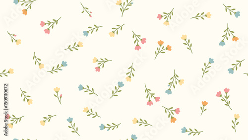 Cute flower seamless pattern liberty style, repeat design for fashion, fabric, wrapping, decor