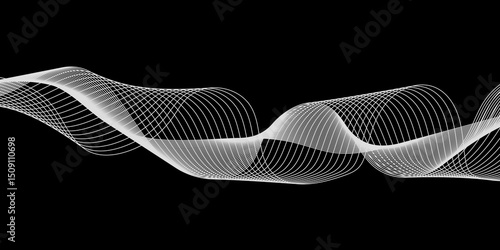 Abstract white background with a glowing abstract waves. Abstract wave element for design. Digital frequency track equalizer, Futuristic background design. Long exposure, Light painting photography.