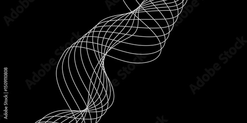 Abstract white background with a glowing abstract waves. Abstract wave element for design. Digital frequency track equalizer, Futuristic background design. Long exposure, Light painting photography.