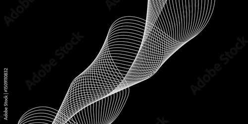 Abstract white background with a glowing abstract waves. Abstract wave element for design. Digital frequency track equalizer, Futuristic background design. Long exposure, Light painting photography.