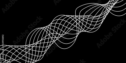 Abstract white background with a glowing abstract waves. Abstract wave element for design. Digital frequency track equalizer, Futuristic background design. Long exposure, Light painting photography.