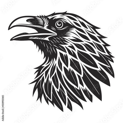  raven het tattoo vector illustration.
