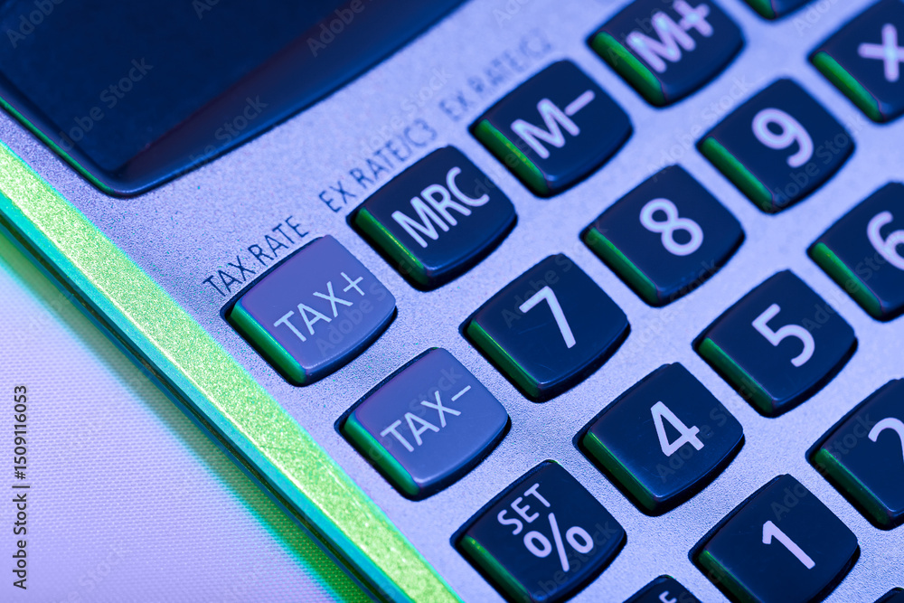 Obraz premium Calculator with essential tax functions